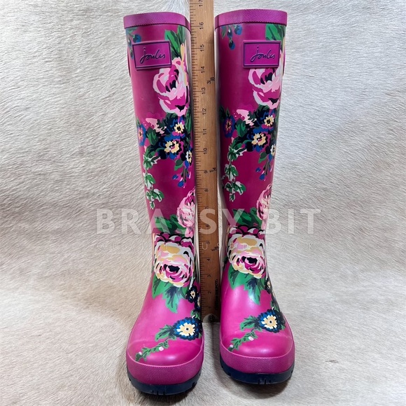 Joules Floral Welly Rain Boots - Picture 6 of 6
